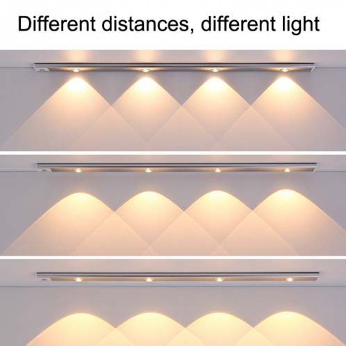Barre lumineuse à capteur de mouvement LED intelligente ultra-mince, longueur : 80 cm (argenté) SH305B1455-07